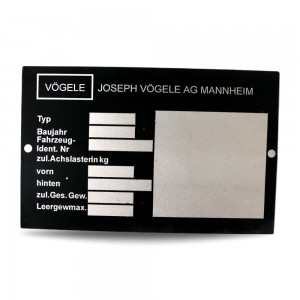 Vögele Machine License Label