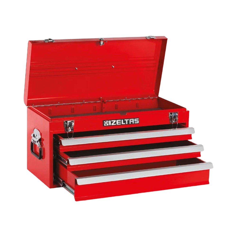 İzeltaş Çekmeceli Alet Sandığı Büyük Boy Kırmızı Boş ( 285X650X322 ) İzeltaş Drawer Tool Chest Large Red Empty (285X650X322)