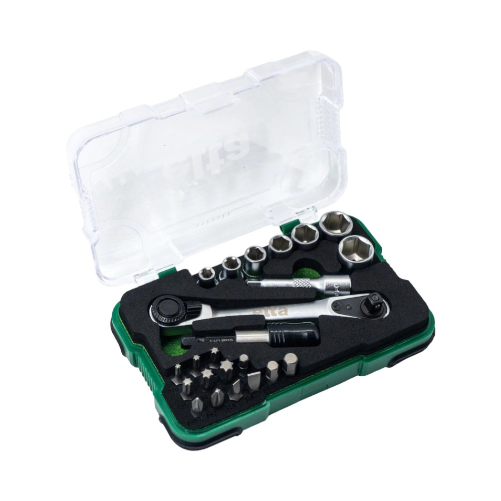İzeltaş Elta 1/4&Quot; Altı Köşe Cırcırlı Lokma Anahtar Ve Bits Set 23 Parça