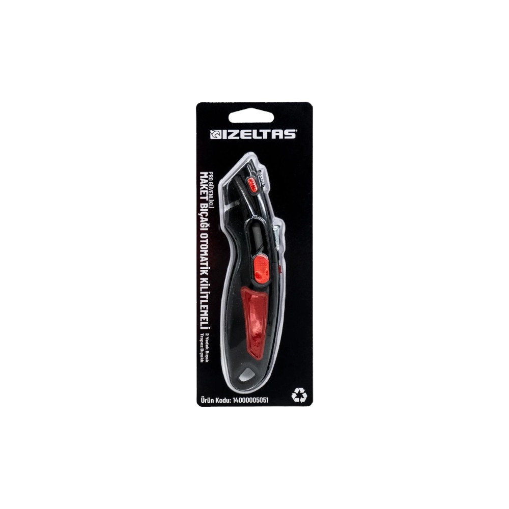 İzeltaş Pro Güvenlikli Trapez Maket Bıçağı Yedek Bıçak İzeltaş Pro Safety Trapezoidal Utility Knife Spare Blade